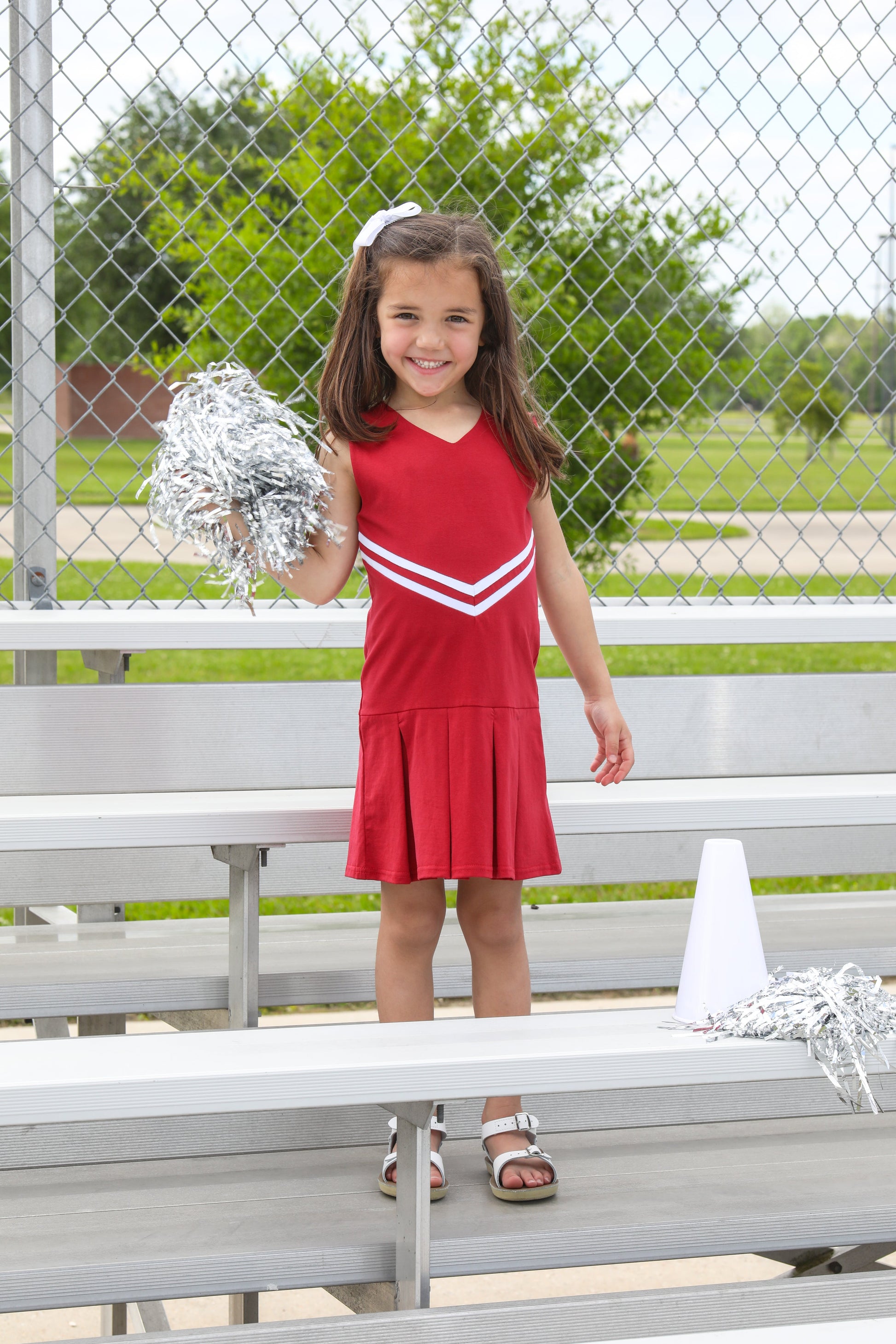 Trotter Street Kids Girls Football Cheer Uniform Dress - Crimson Tide