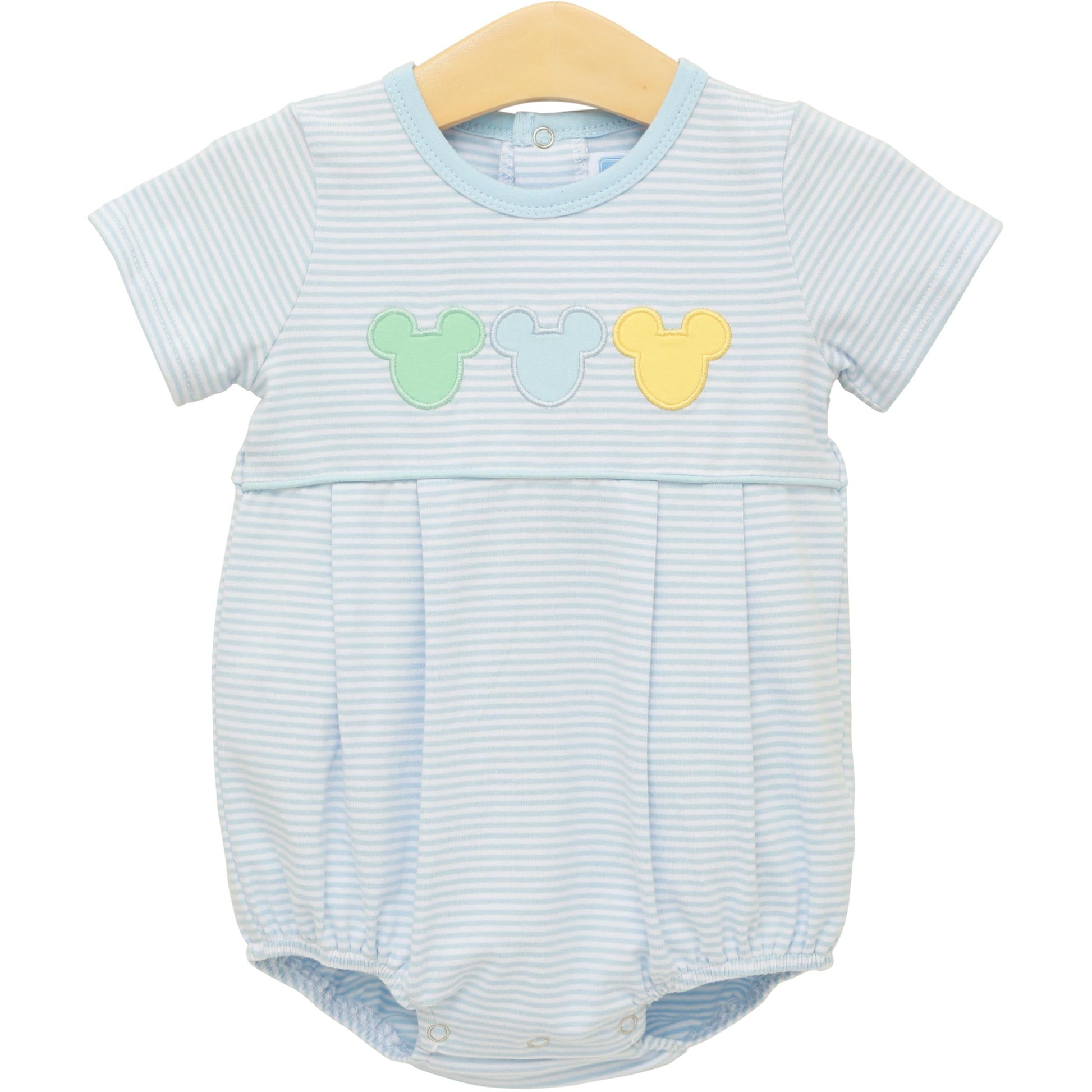 Trotter Street Kids Baby Boys Blue Stripe Cheerful Mouse Ears Bubble