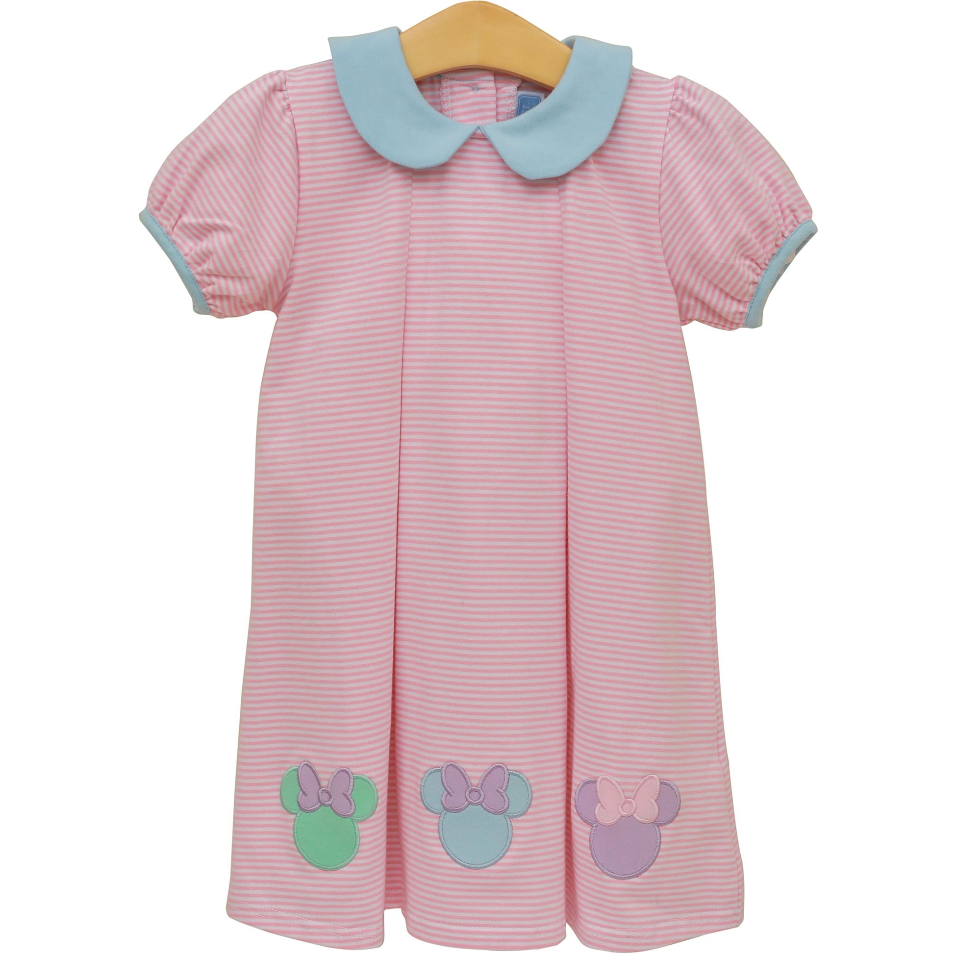 Trotter Street Kids Girls Pink Stripe Cheerful Mouse Ears Dress