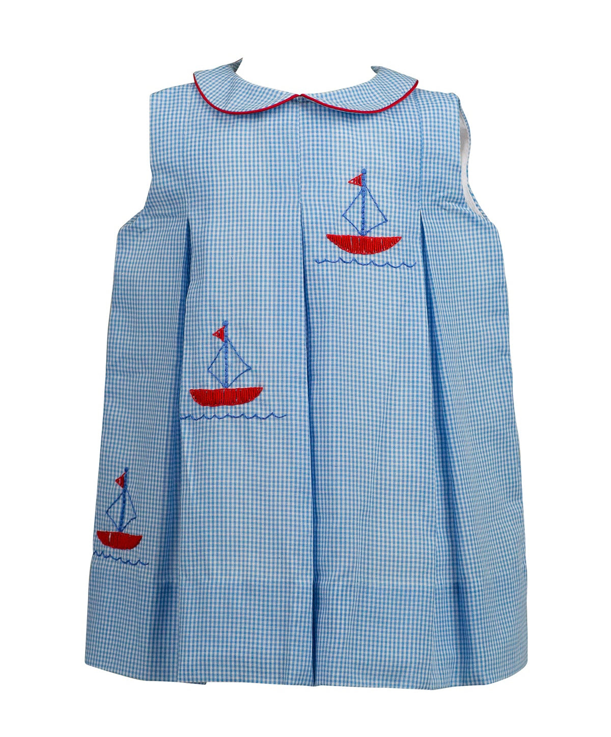 Proper Peony Girls Blue Clipper Sailboats Dress by Proper Peony