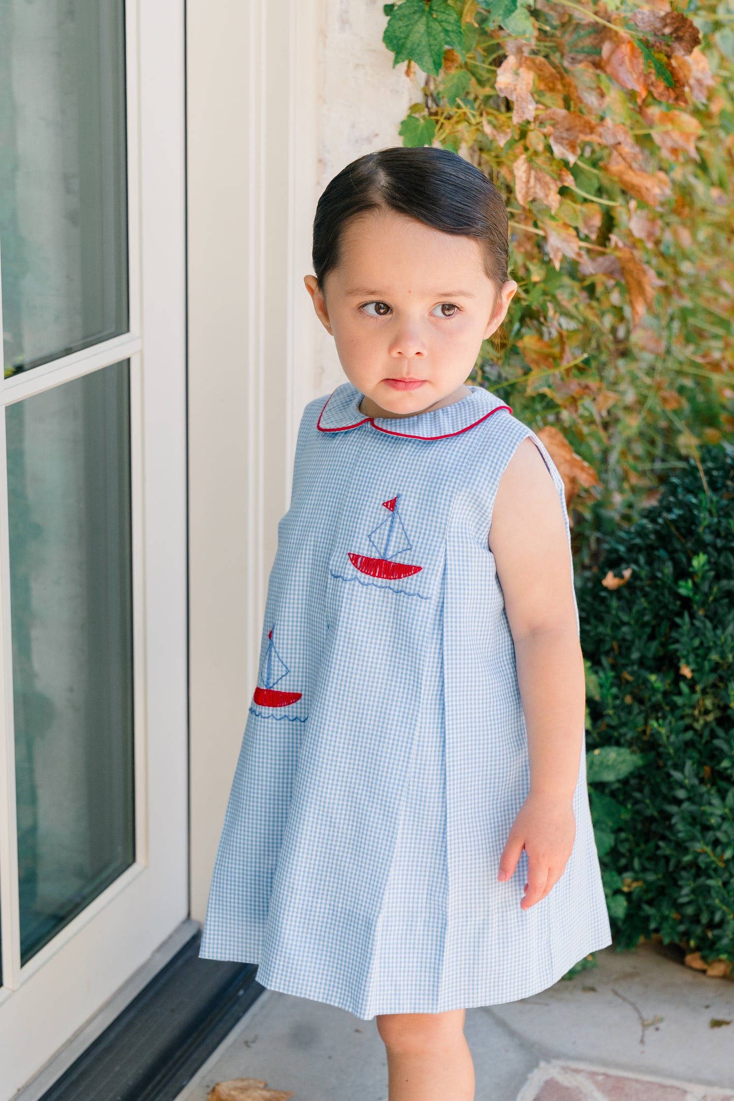 Proper Peony Girls Blue Clipper Sailboats Dress by Proper Peony