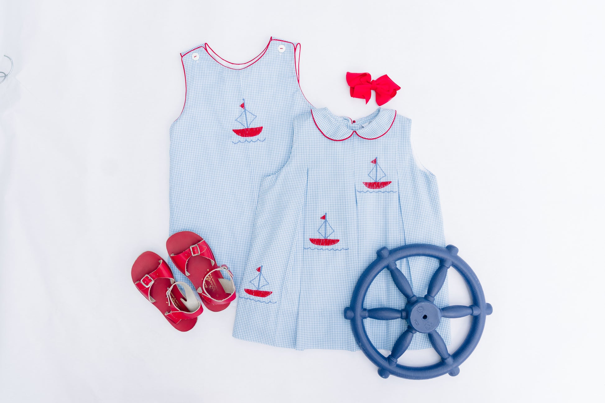 Proper Peony Boys Blue Clipper Sailboat Jon Jon