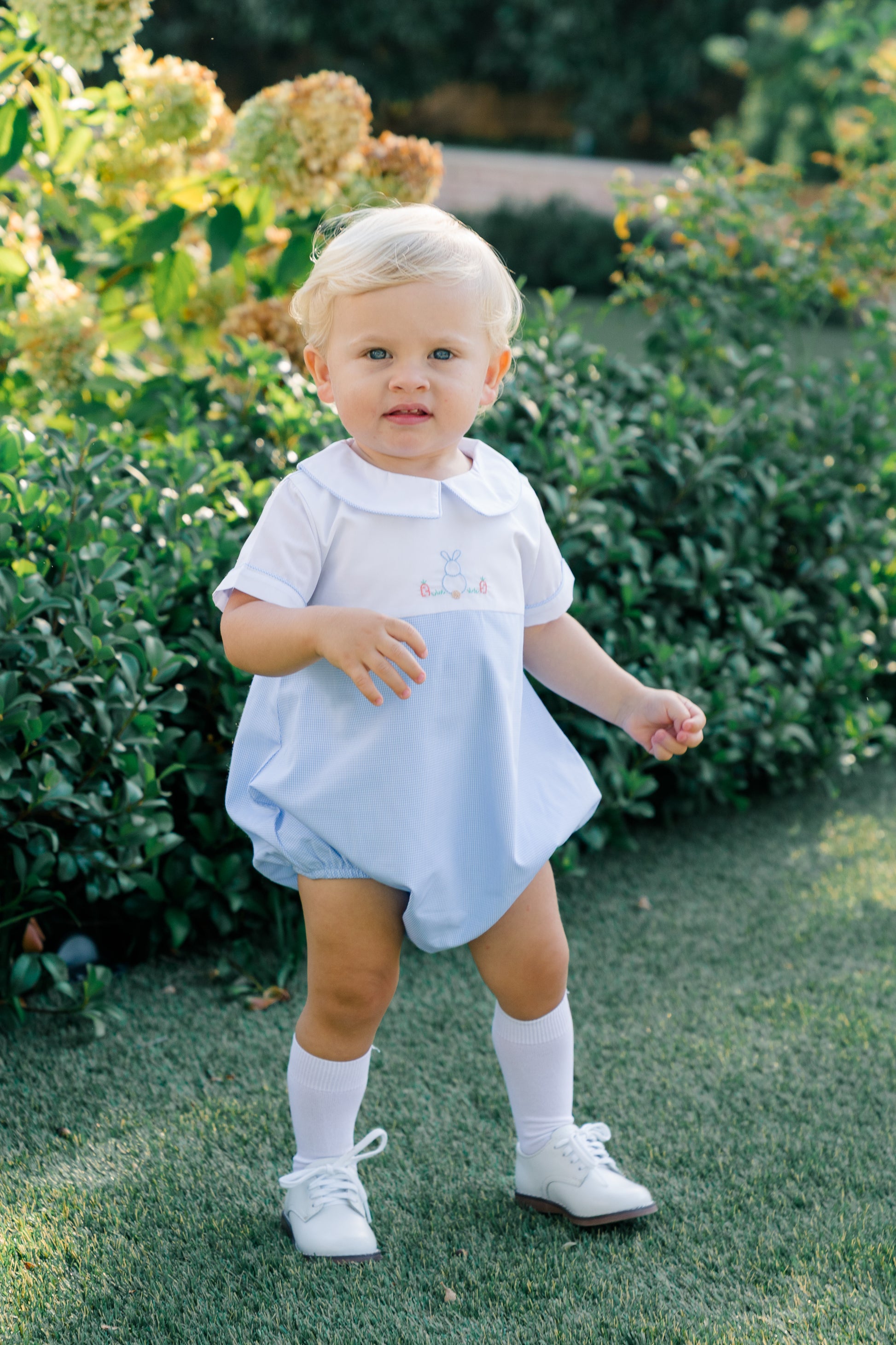 Proper Peony Baby Boys Blue Clover Easter Bunny Bubble