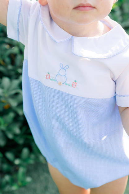 Proper Peony Baby Boys Blue Clover Easter Bunny Bubble by Proper Peony