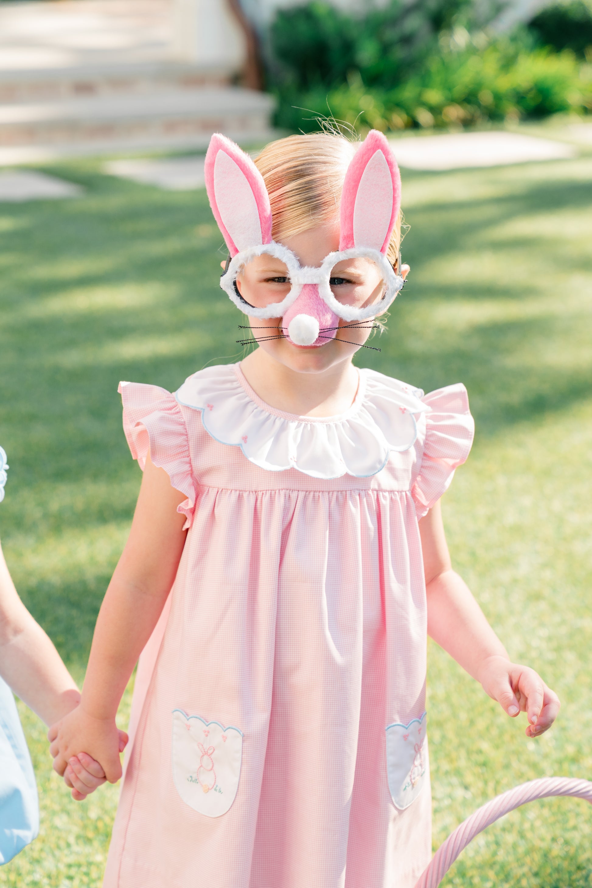 Proper Peony Girls Pink Clover Easter Bunny Dress - Pockets