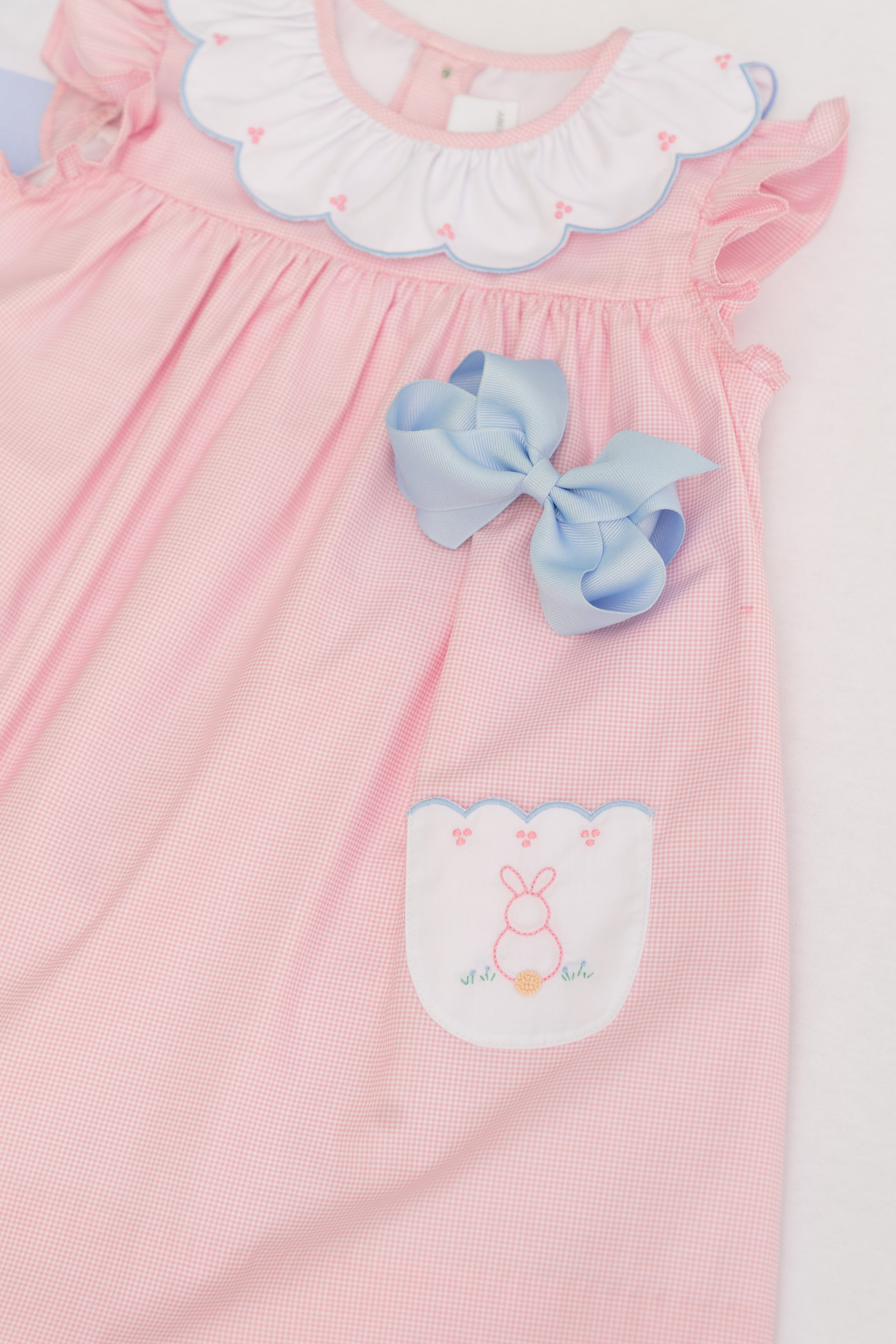 Proper Peony Girls Pink Clover Easter Bunny Dress - Pockets