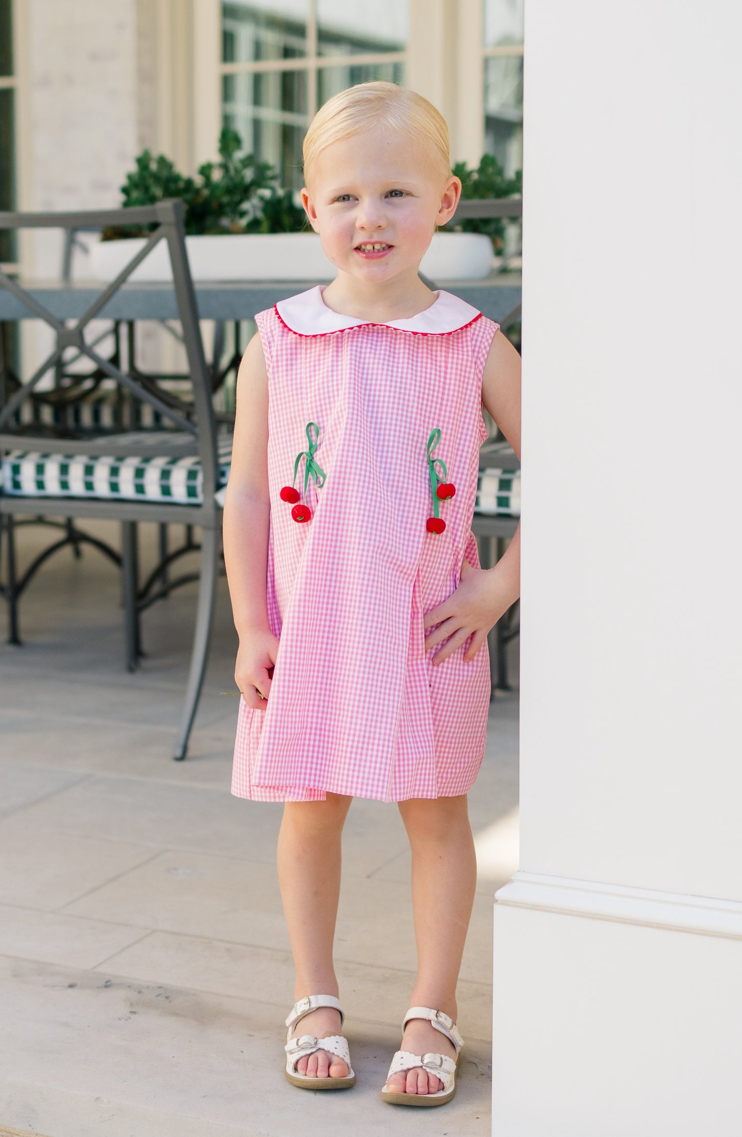 Proper Peony Girls Pink Cordelia Cherry Dress by Proper Peony