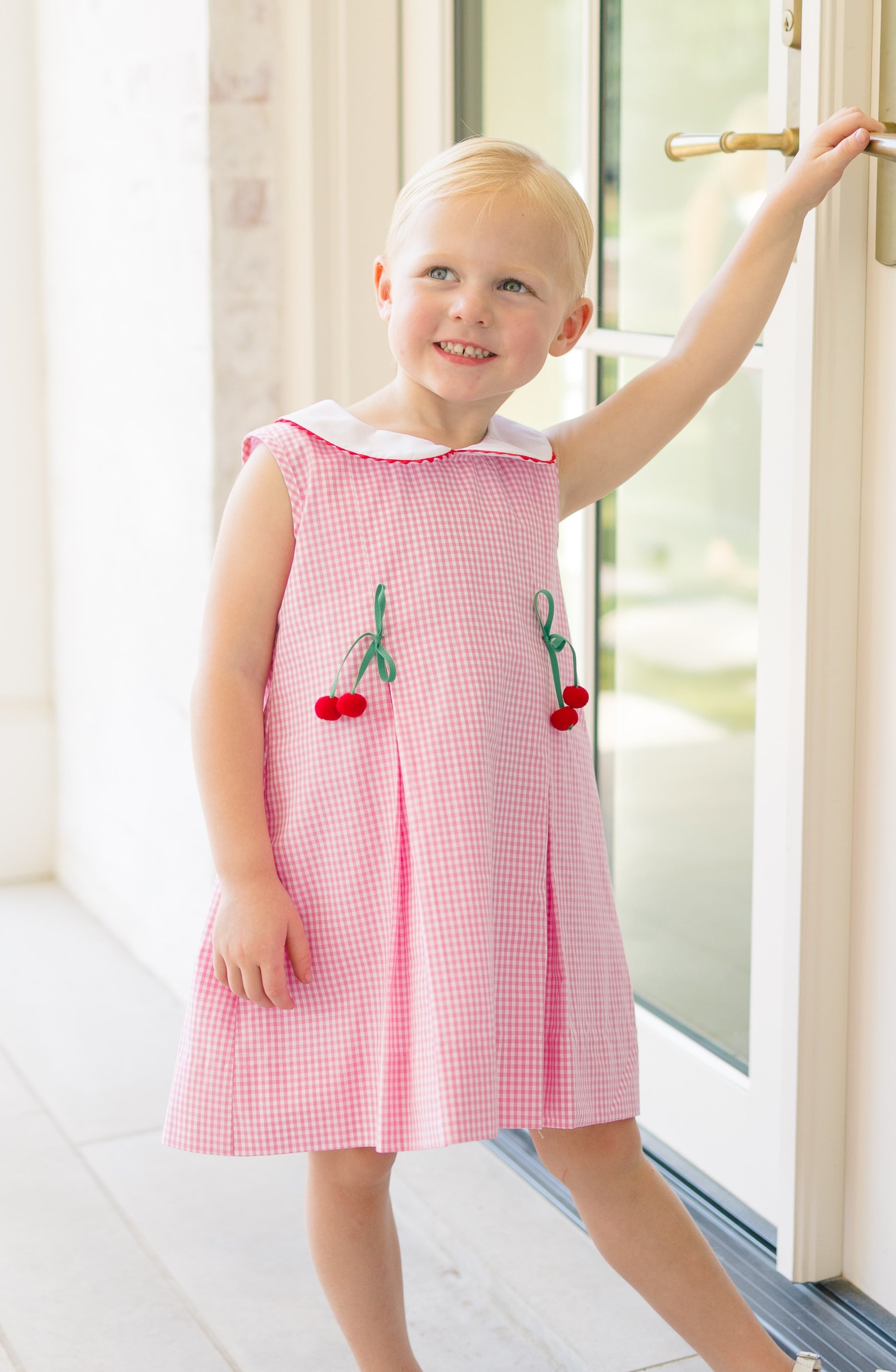 Proper Peony Girls Pink Cordelia Cherry Dress