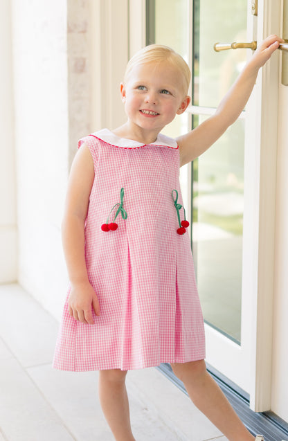 Proper Peony Girls Pink Cordelia Cherry Dress by Proper Peony