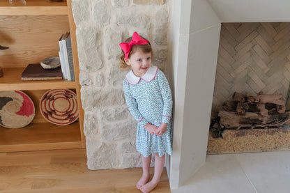 Lila & Hayes Girls Lillian Dress - Peter Pan Collar - Green Holly Holiday by Lila & Hayes