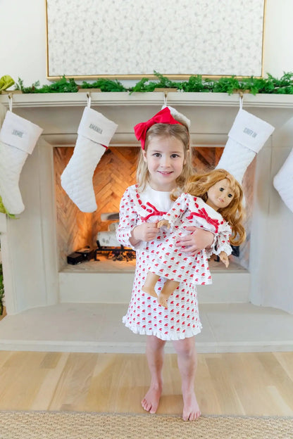 Lila & Hayes Girls Emersyn Dress - Red Whimsical Santa
