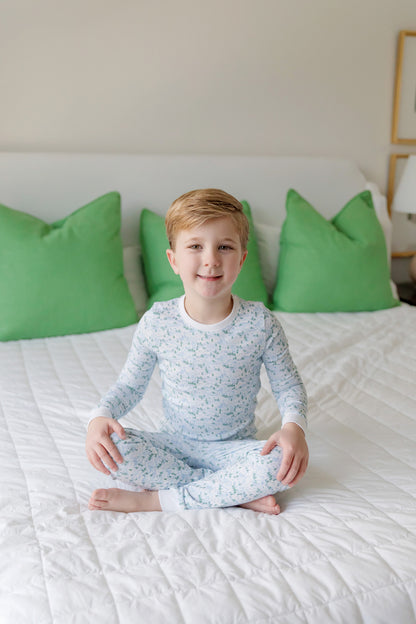 Lila & Hayes Boys Grayson Pajamas Set - Blue Snow Capped Mountains by Lila & Hayes