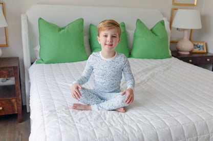 Lila & Hayes Boys Grayson Pajamas Set - Blue Snow Capped Mountains by Lila & Hayes