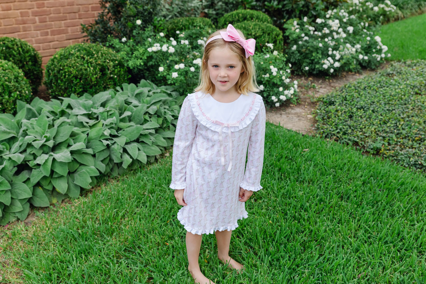 Lila & Hayes Girls Emerson Nightgown - Pink Easter Bunny Print by Lila & Hayes