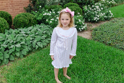 Lila & Hayes Girls Emerson Nightgown - Pink Easter Bunny Print by Lila & Hayes
