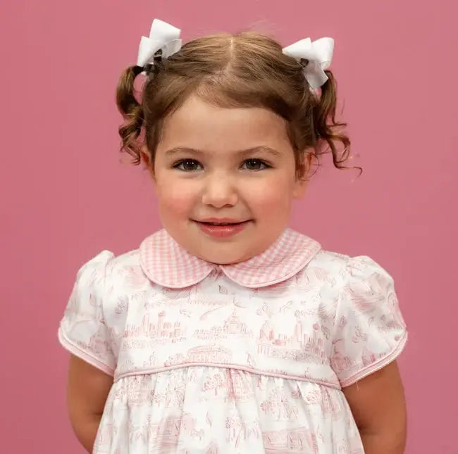 La Boutique by Dondolo Girls Bubble - Pink Dallas Texas Toile Print by Dondolo