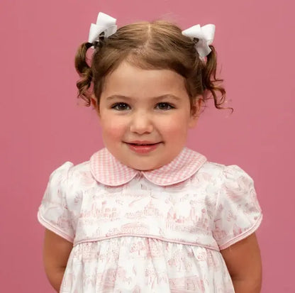 La Boutique by Dondolo Girls Bubble - Pink Dallas Texas Toile Print by Dondolo