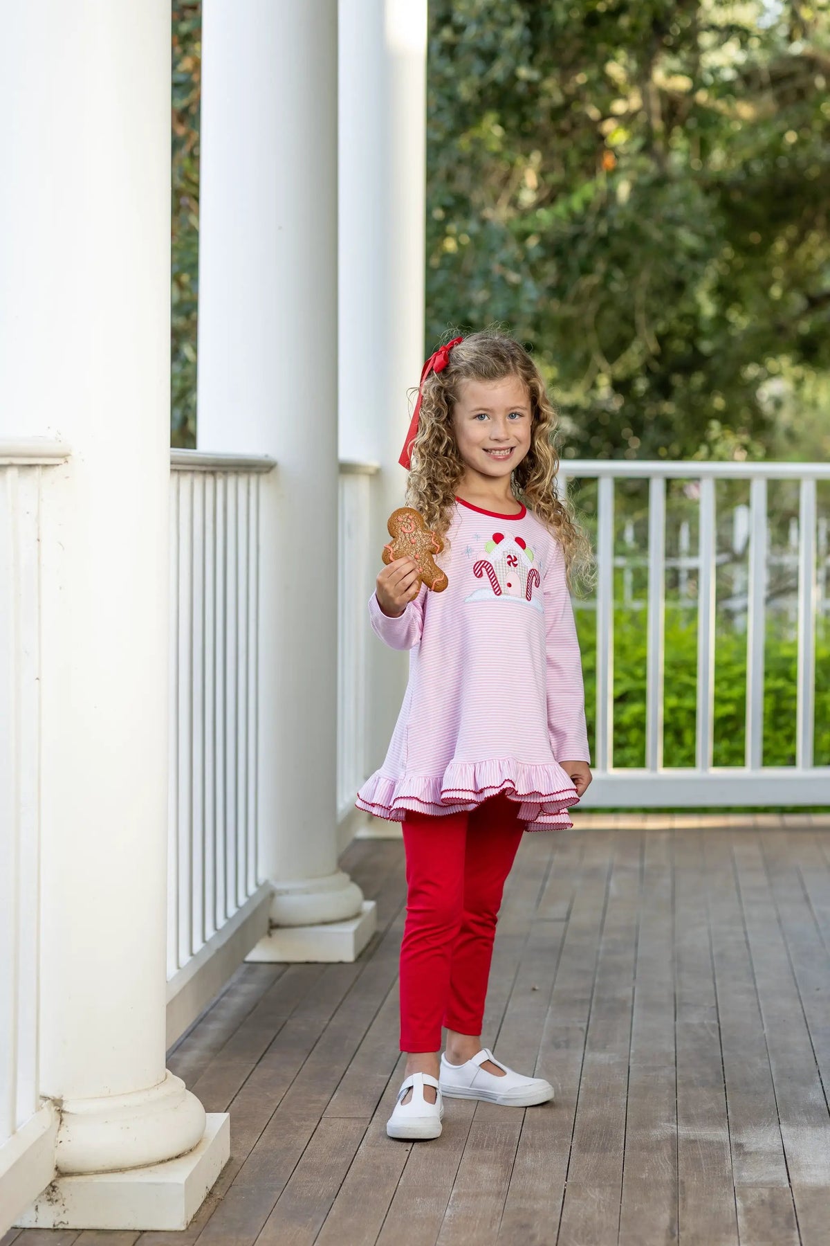 Trotter Street Kids Girls Gingerbread House Pant Set