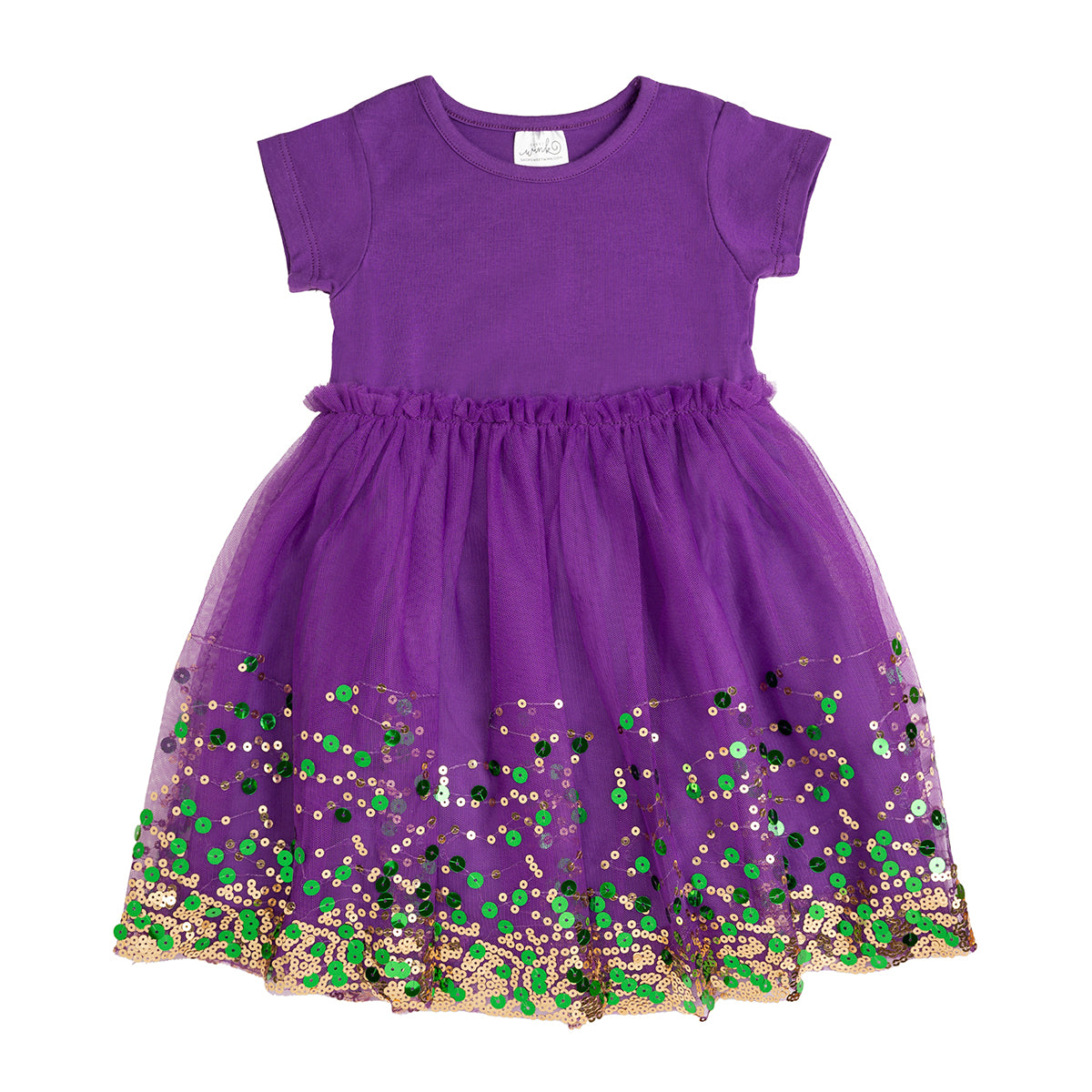 Sweet Wink Girls Purple Mardi Gras Confetti Tutu Dress