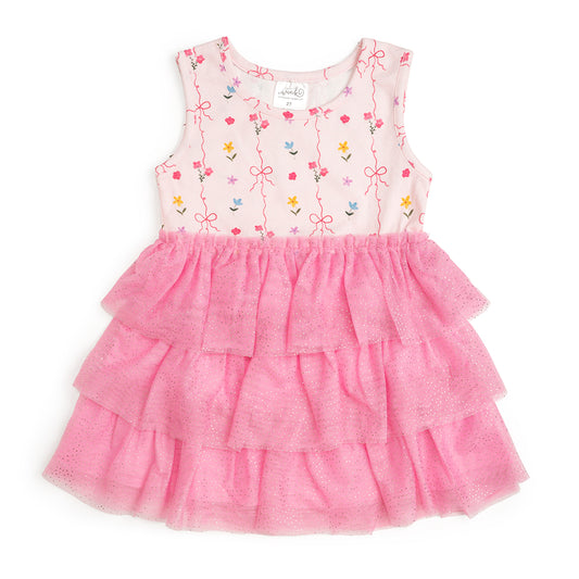 Sweet Wink Girls Spring Floral Tank Tutu Dress - Hot Pink Peony by Sweet Wink