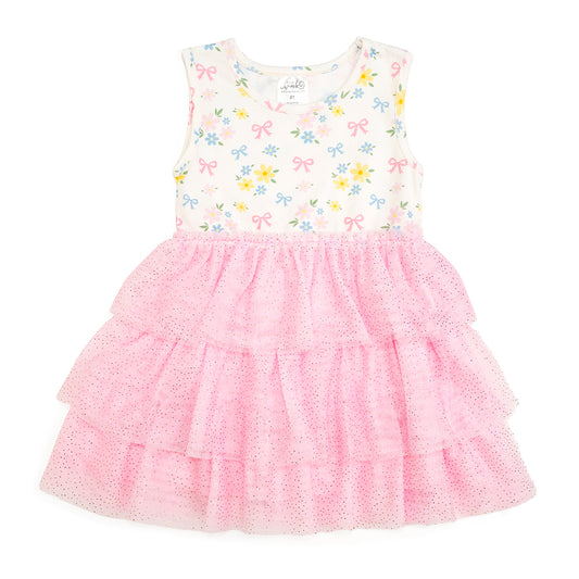 Sweet Wink Girls Spring Floral Tank Tutu Dress - Sweet Pastel Pink by Sweet Wink