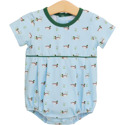 Trotter Street Kids Baby Boys Blue Mallard Ducks in a Row Bubble by Trotter Street Kids