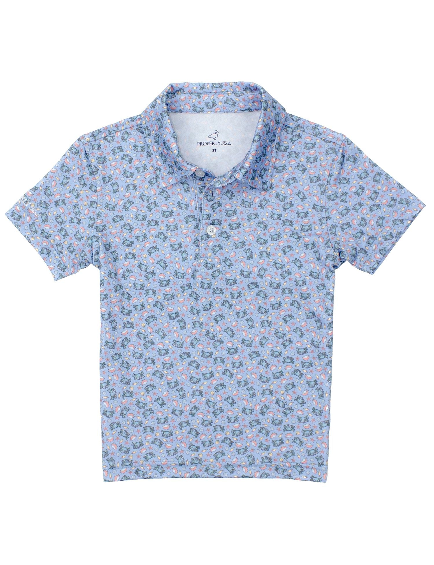 Properly Tied Boys Inlet Polo Shirt - Crab Shore