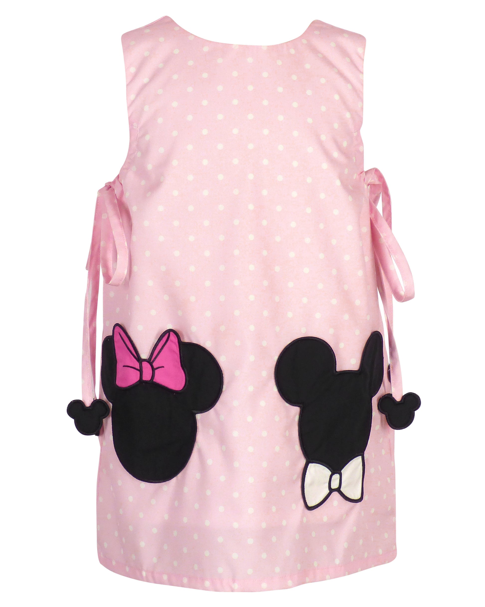 Yellow Lamb Girls Pink Dots Emma Jumper Dress - Mouse Ears and Bows