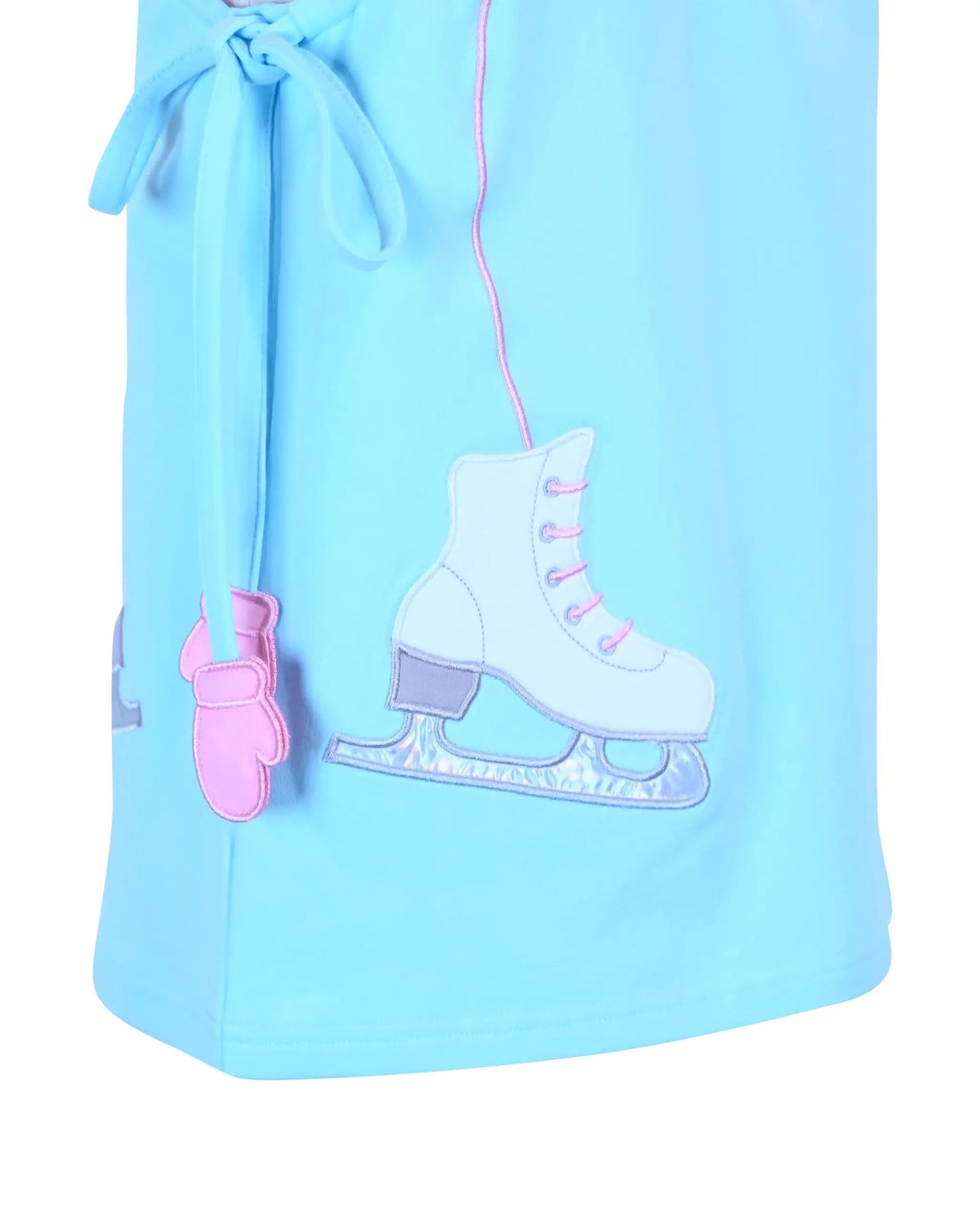 Yellow Lamb Girls Emma Jumper Dress - Aqua Blue Ice Skates
