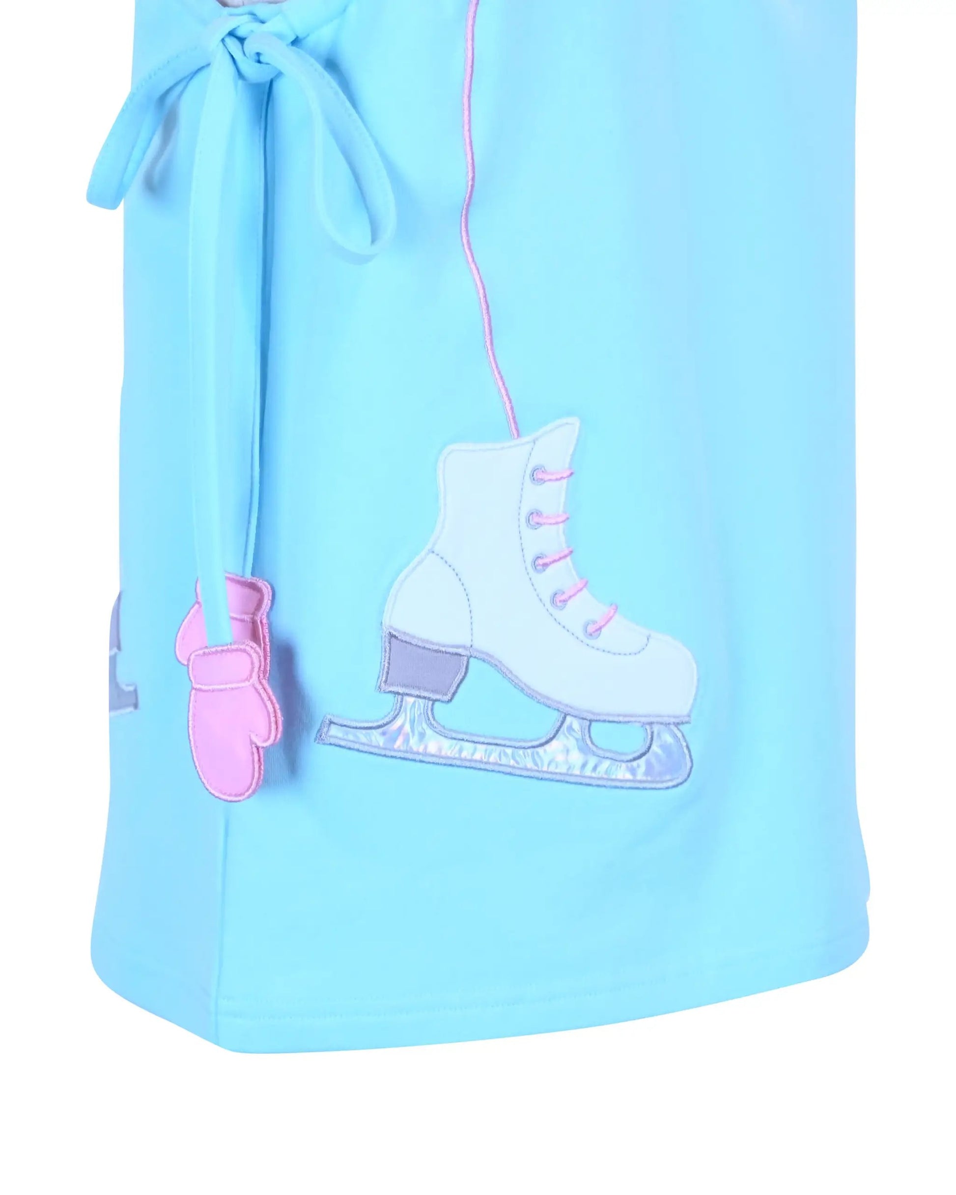 Yellow Lamb Girls Emma Jumper Dress - Aqua Blue Ice Skates