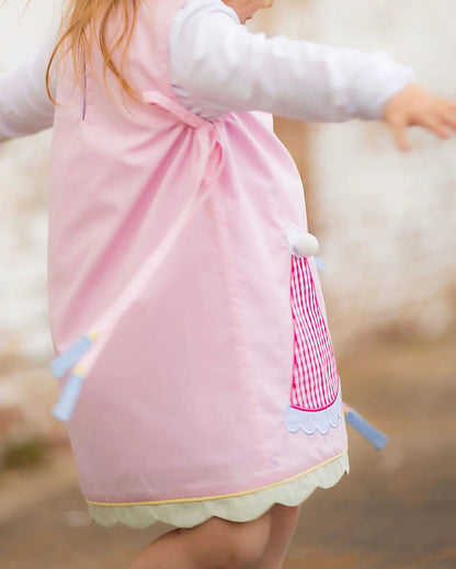 Yellow Lamb Girls Emma Jumper Dress - Pink with Birthday Party Hats by Yellow Lamb