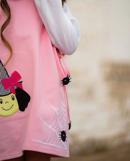 Yellow Lamb Girls Pink Emma Jumper Dress - Halloween Witch