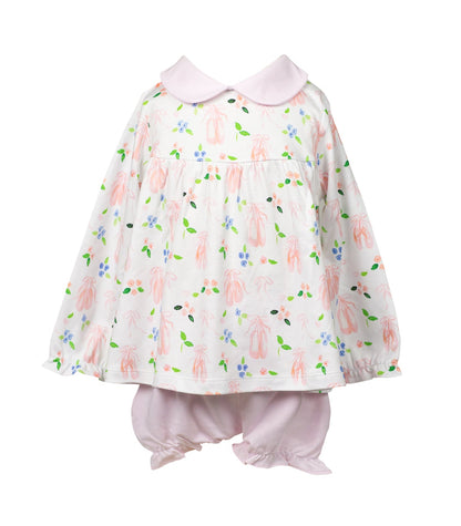 Proper Peony Girls Pink En Pointe Bloomers Set by Proper Peony