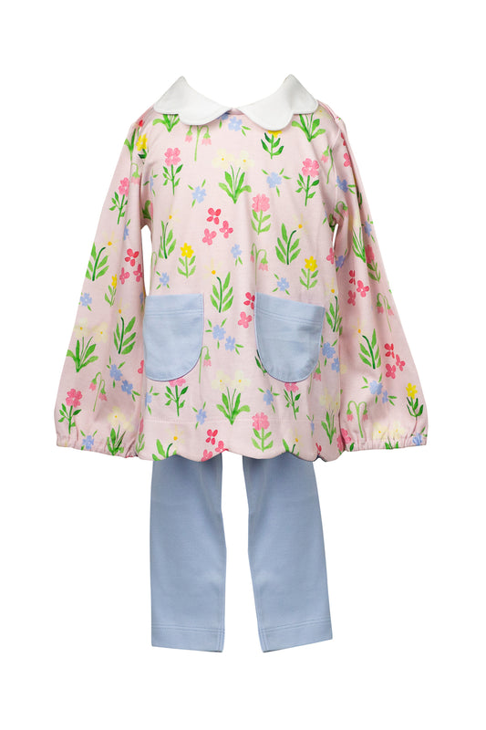 Proper Peony Pima Girls English Garden Tunic Set