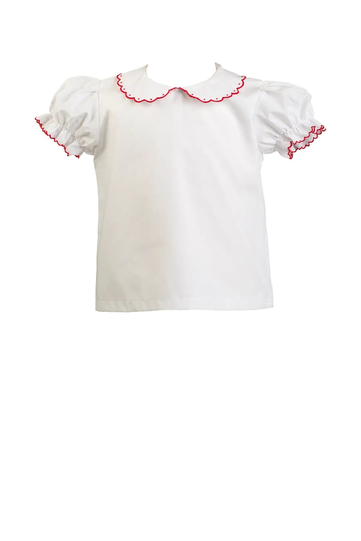 Proper Peony Girls White Carol Christmas Blouse Top
