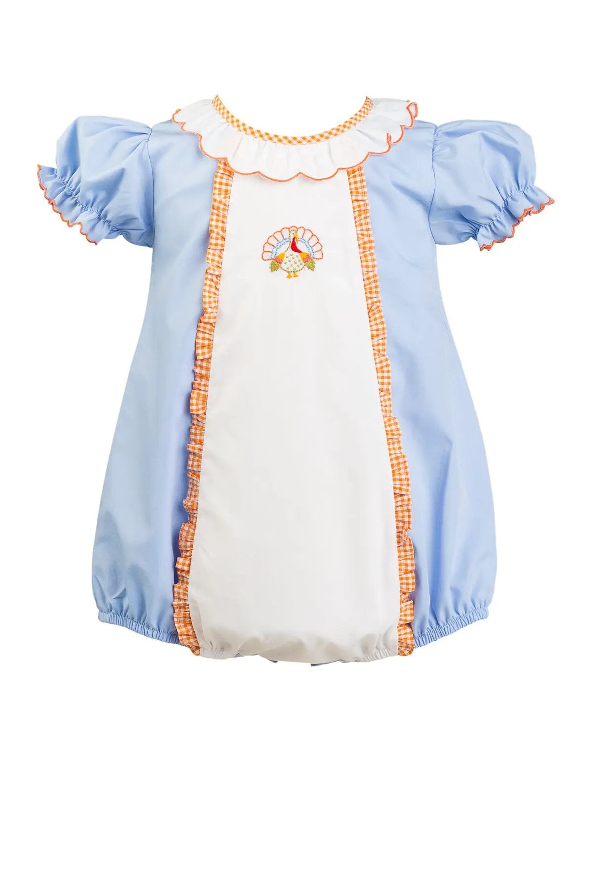 Proper Peony Baby Girls Blue Tillman Turkey Thanksgiving Bubble