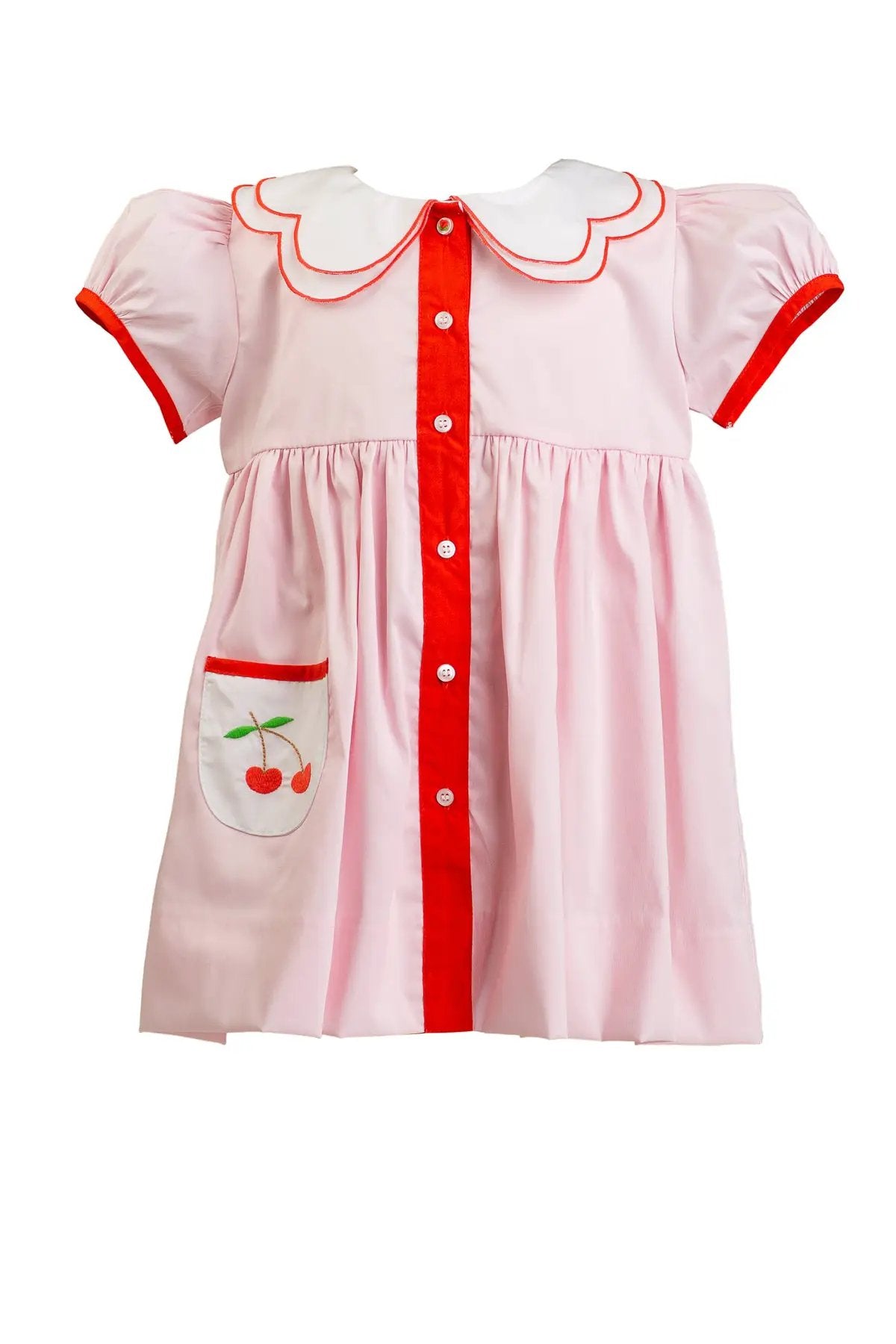Proper Peony Girls Cara Cherry Dress - Pink