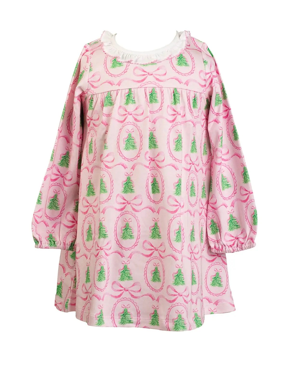 Proper Peony Girls Pink Pima Tannenbaum Christmas Tree Dress