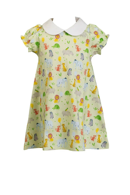 Proper Peony Girls Yellow Zoo Keeper A-line Dress