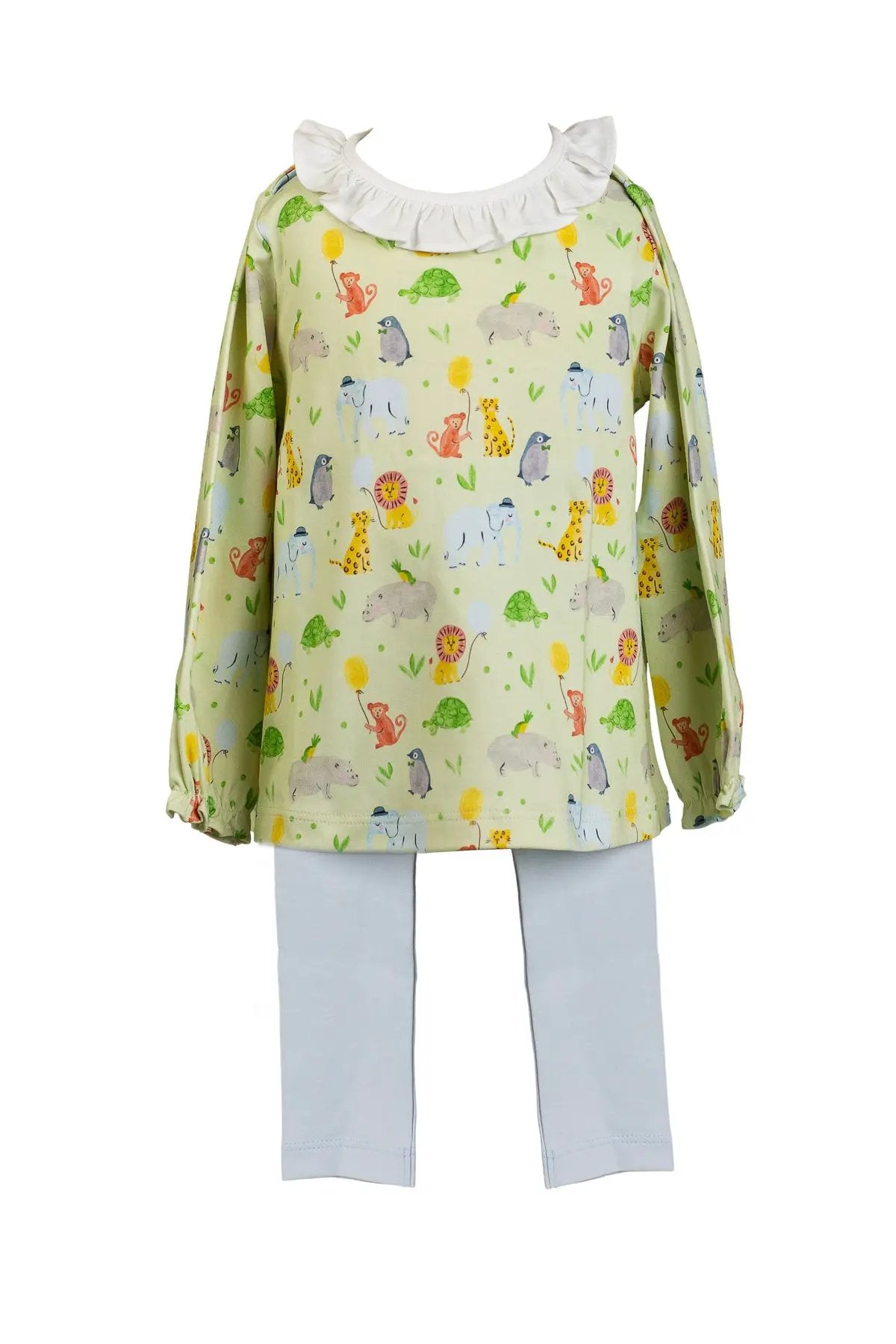 Proper Peony Girls Yellow Zoo Keeper Tunic Set