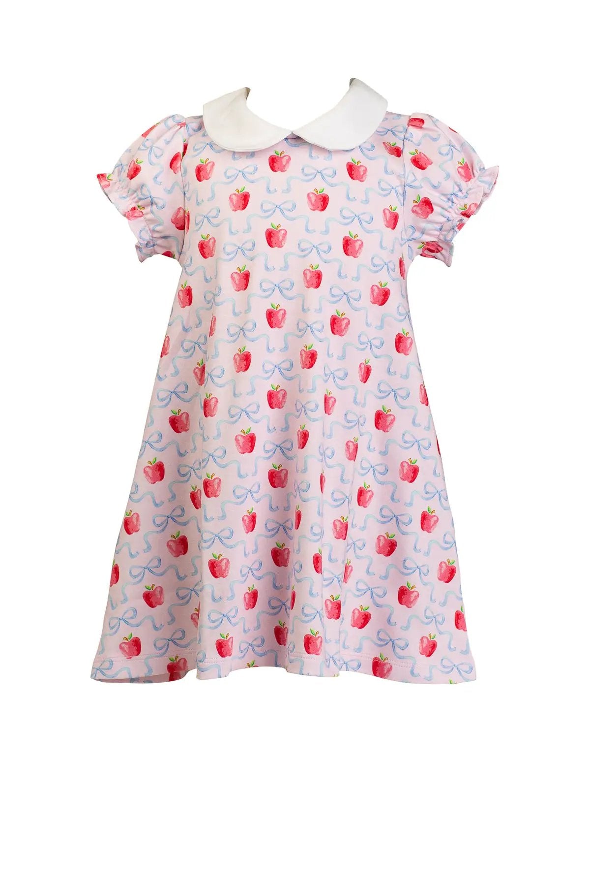 Proper Peony Girls Pink Pima School Apple Blossoms Dress with Collar by Proper Peony