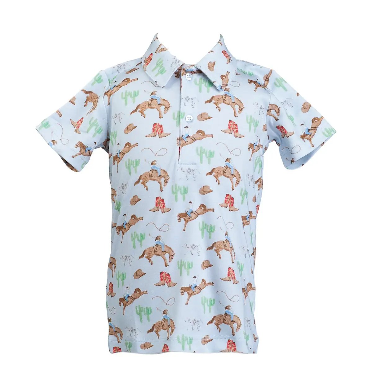 Proper Peony Boys Blue Ranch Life Polo Shirt