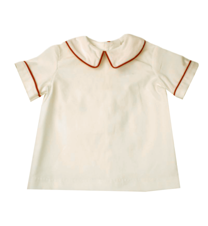 Funtasia Too Boys Dressy Shorts Set - Red Velvet with Ivory Corduroy Piped Shirt by Funtasia