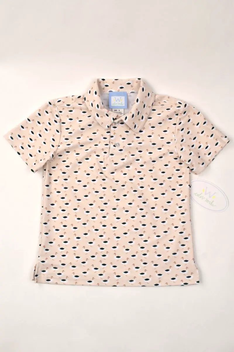 Funtasia Too Boys Mallard Ducks Print Polo Shirt by Funtasia