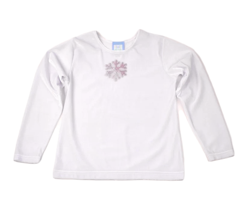 Funtasia Too Girls White Top - Sparkly Snowflake