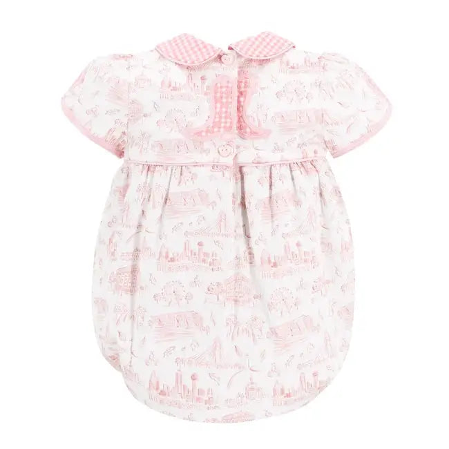 La Boutique by Dondolo Girls Bubble - Pink Dallas Texas Toile Print