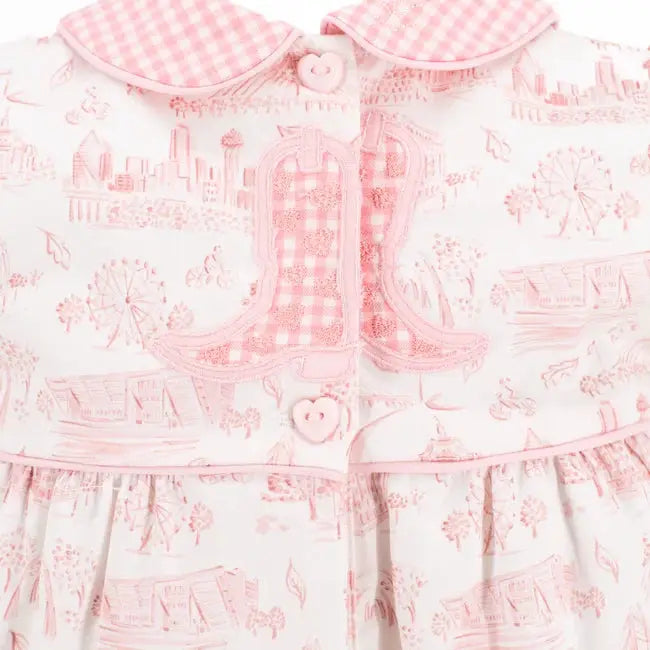 La Boutique by Dondolo Girls Bubble - Pink Dallas Texas Toile Print by Dondolo