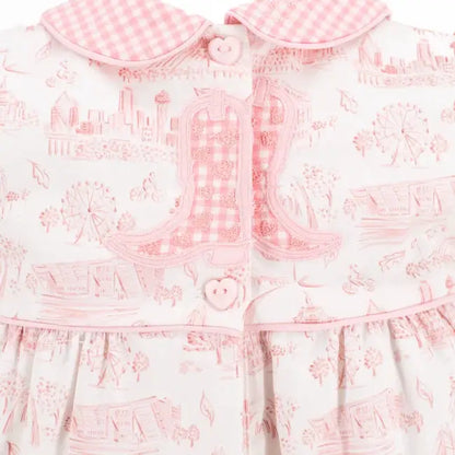 La Boutique by Dondolo Girls Bubble - Pink Dallas Texas Toile Print by Dondolo
