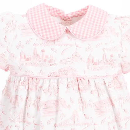 La Boutique by Dondolo Girls Bubble - Pink Dallas Texas Toile Print by Dondolo