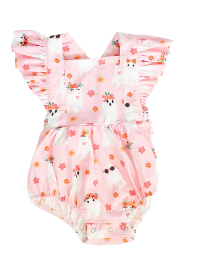 Ollie Jay Girls Emmy Bubble - Pink Halloween Ghosts by Ollie Jay